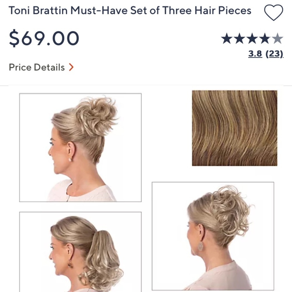 NWT-Toni Brattin 3 piece Platinum blonde hair set